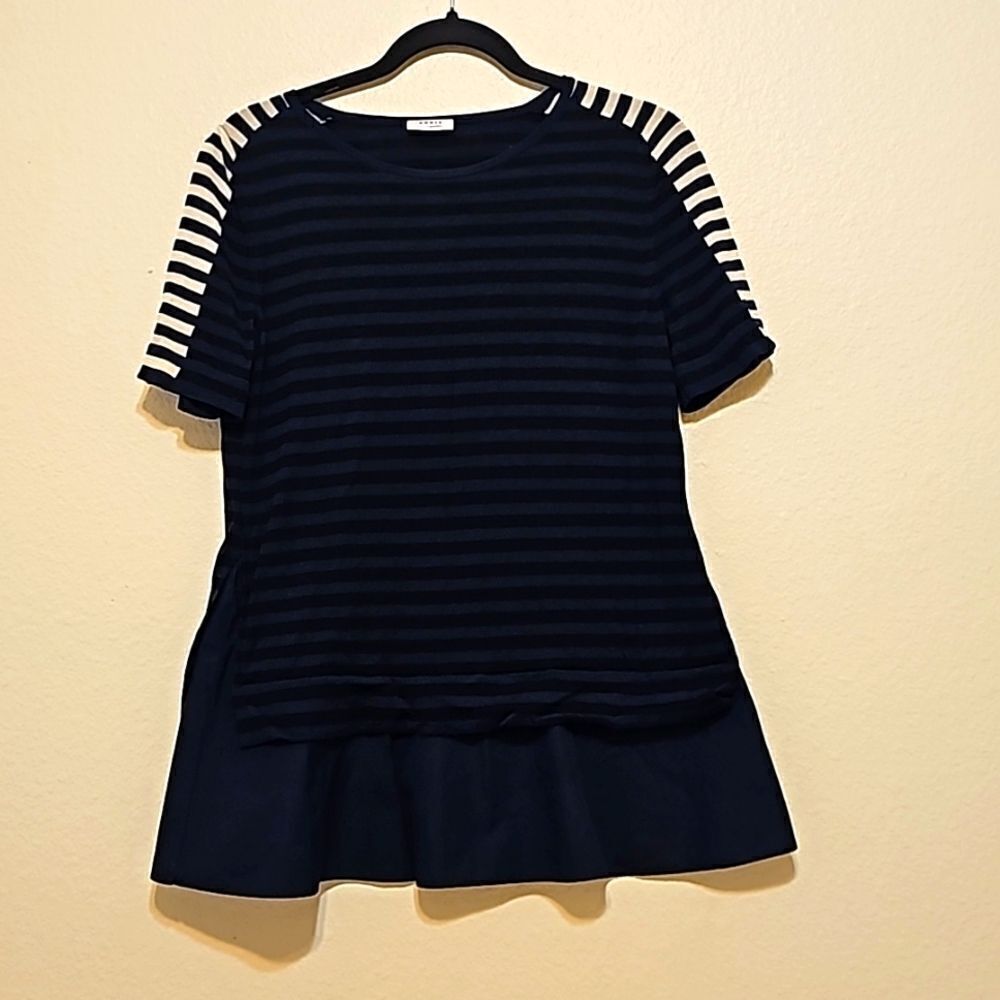 AKRIS Punto stripped peplum top‎ size 6